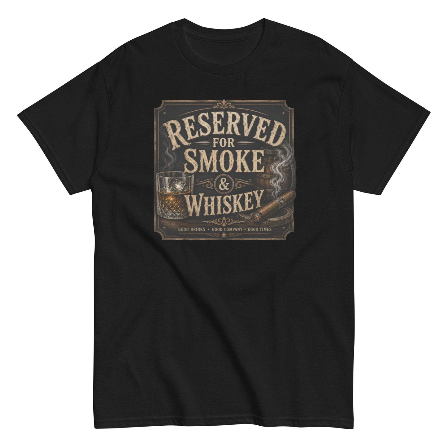 Reserved for Smoke & Whiskey T-Shirt - Cigar and Whiskey Motif