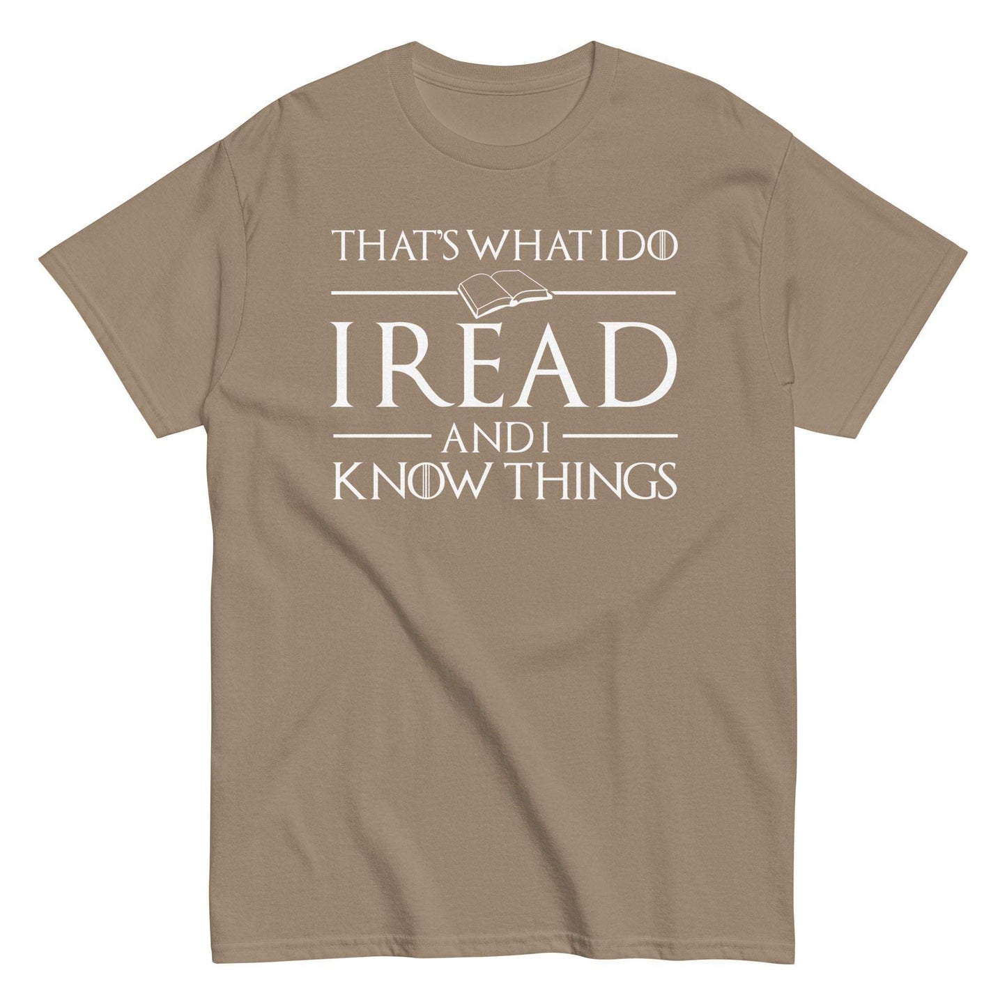 Witty book lover tee with bold graphic design and humorous phrase