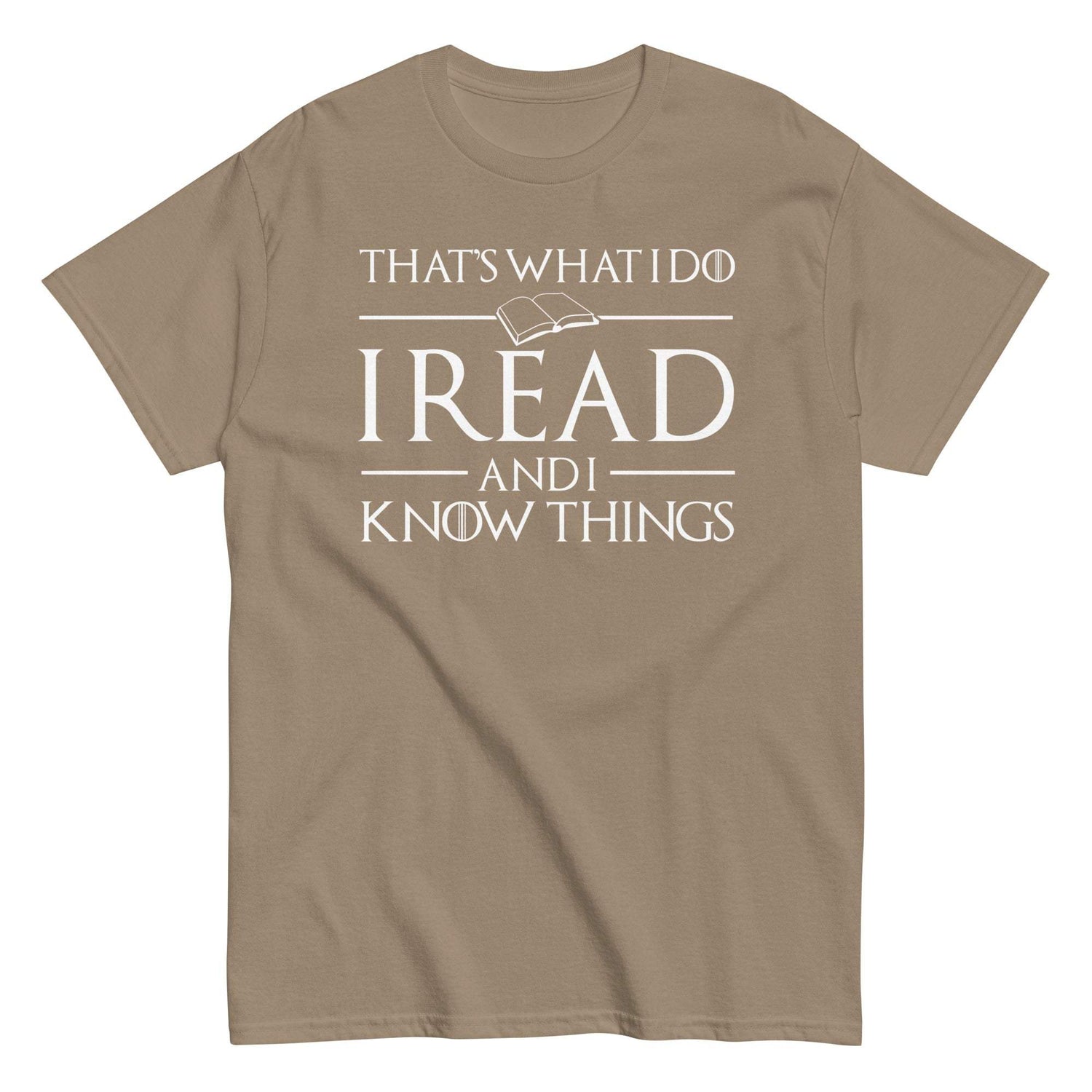 Witty book lover tee with bold graphic design and humorous phrase