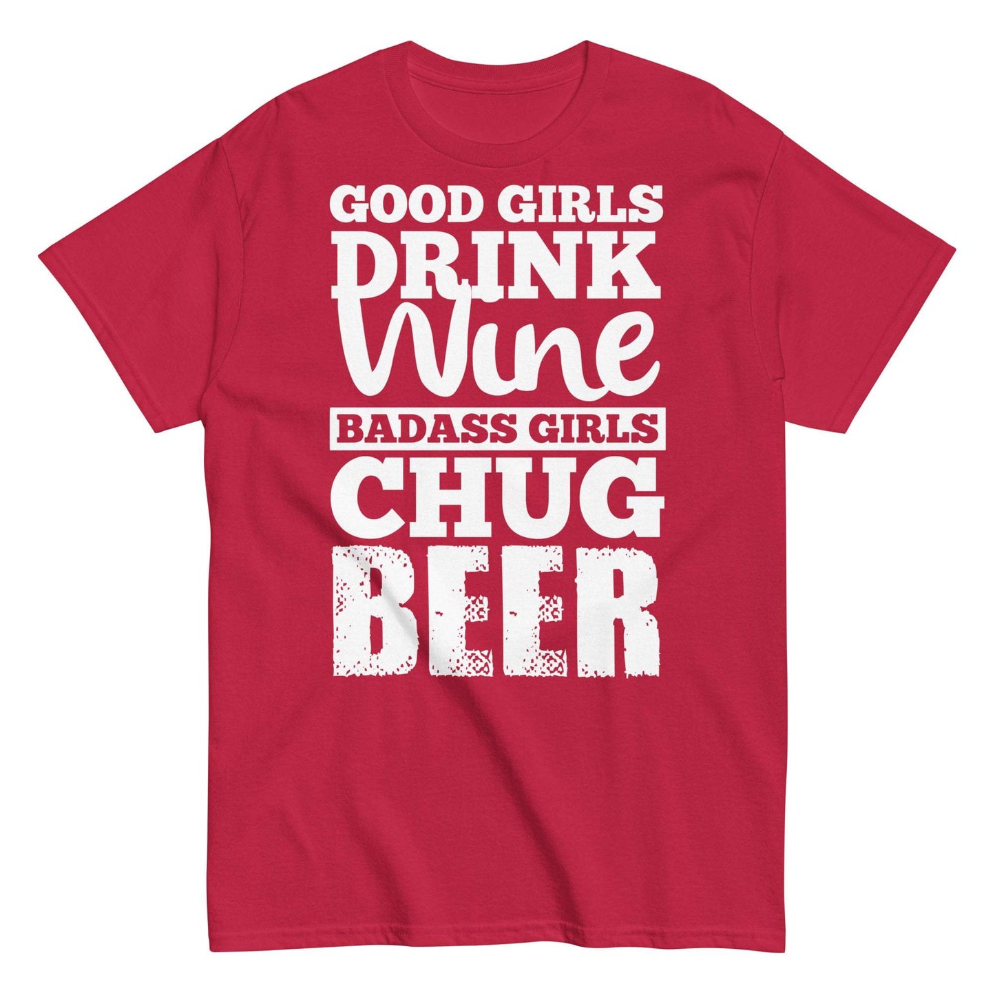 Wine and beer themed tee for good girls with a badass side
