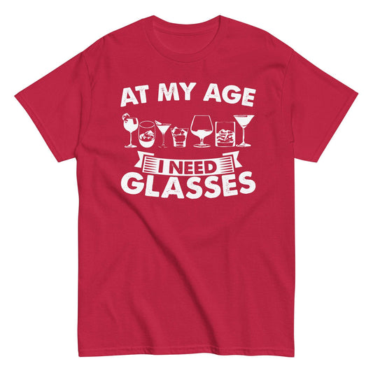 Funny drinking tee for those who need glasses