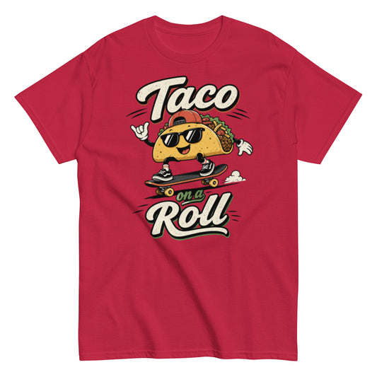 Taco on a Roll Skateboard Unisex Classic Tee
