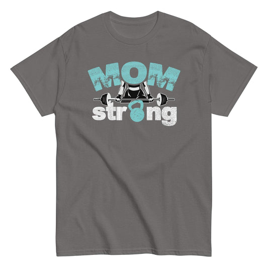 Mom Strong Kettlebell Gym Tee for Fit Moms