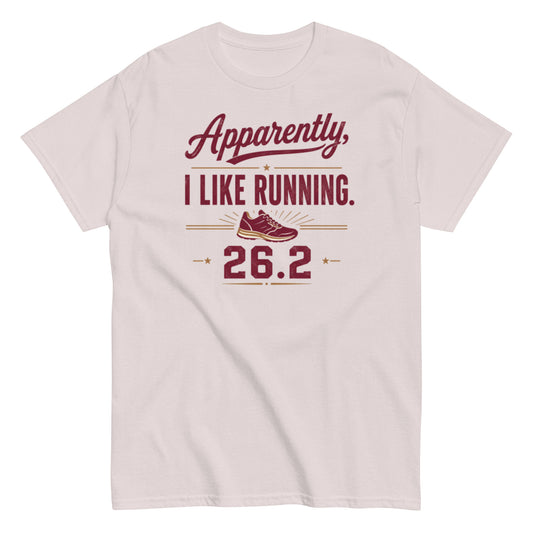 Funny marathon runner shirt with playful statement and unisex fit