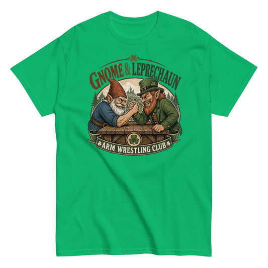 Gnome & Leprechaun Arm Wrestling Unisex Classic Tee
