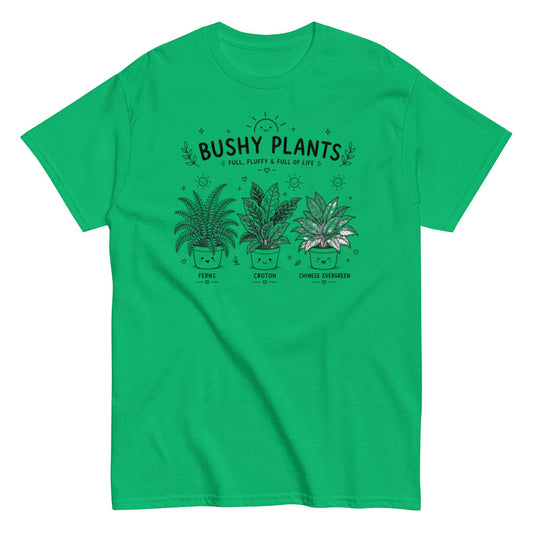Trendy garden plant lover tee with bushy plant print