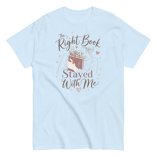 Book lover's classic tee with book design