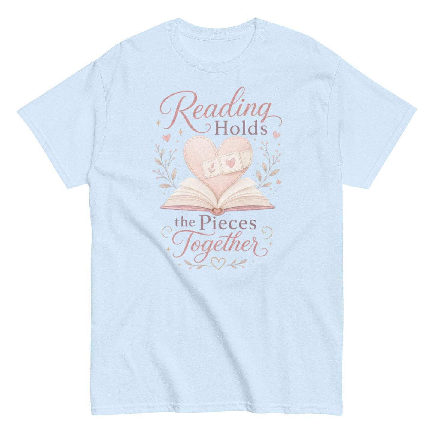 Reading Holds the Pieces Together Tee for Book Lovers