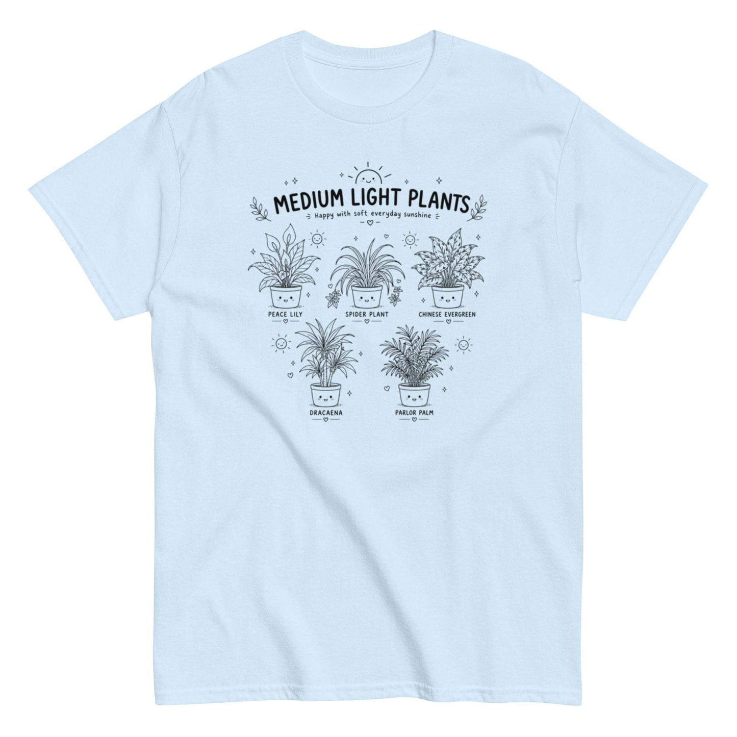 Medium light plants unisex tee for garden plant lovers