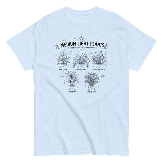 Medium light plants unisex tee for garden plant lovers