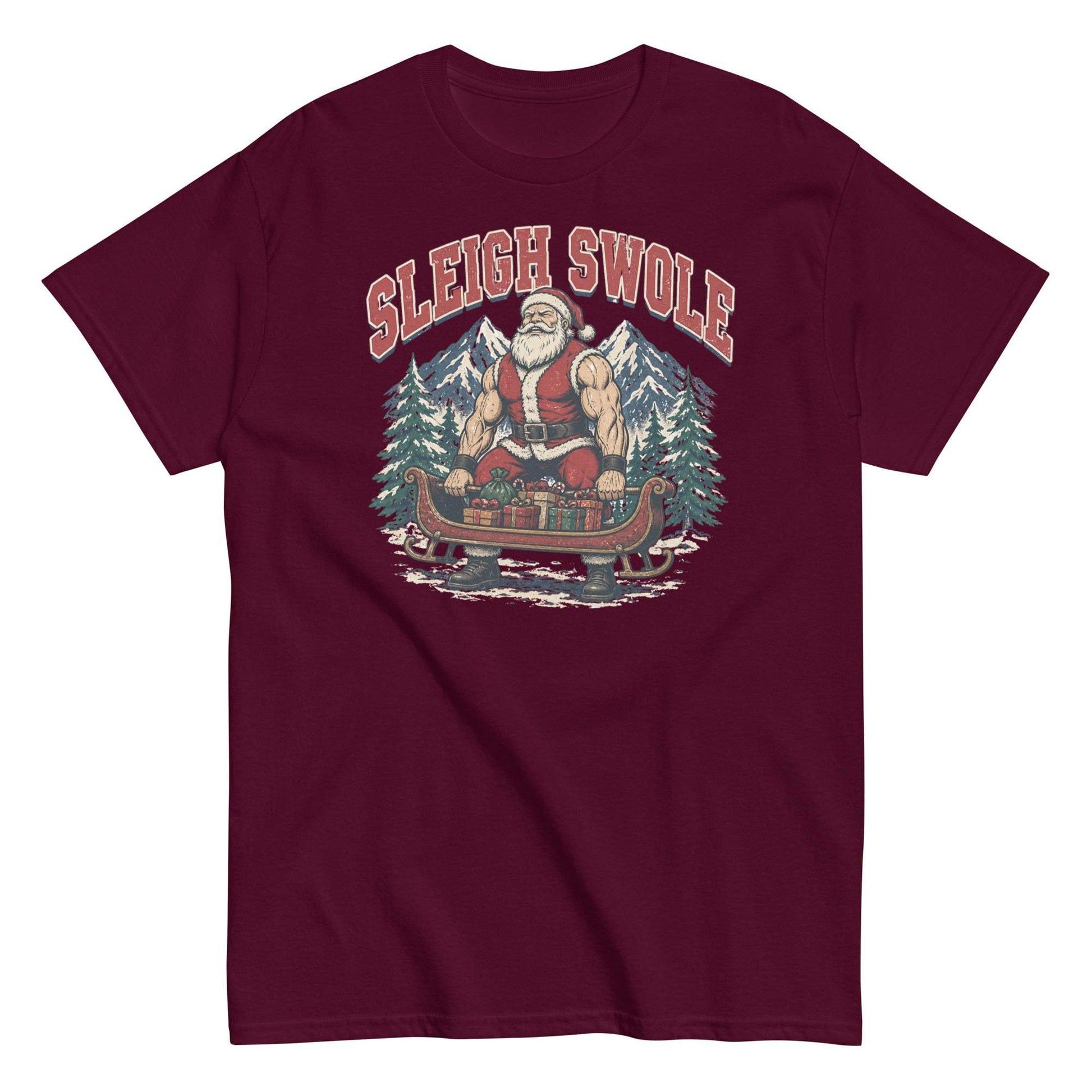 Santa Sleigh Swole holiday workout tee