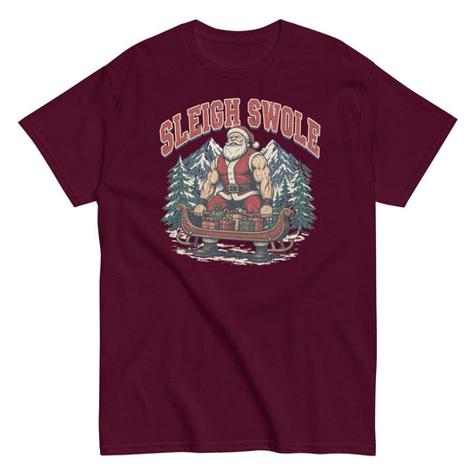 Santa Sleigh Swole holiday workout tee