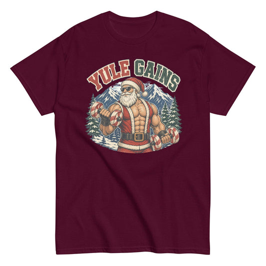 Yule Gains Santa Unisex Classic Tee - Celebrate the holidays with this festive and fit t-shirt