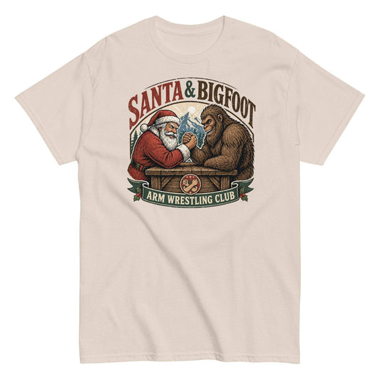 Santa & Bigfoot Arm Wrestling Tee