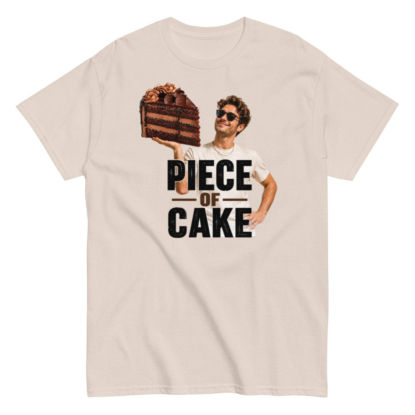 Literal Cake Graphic Tee - Cotton, Heather, Double Seam, Taped Neck