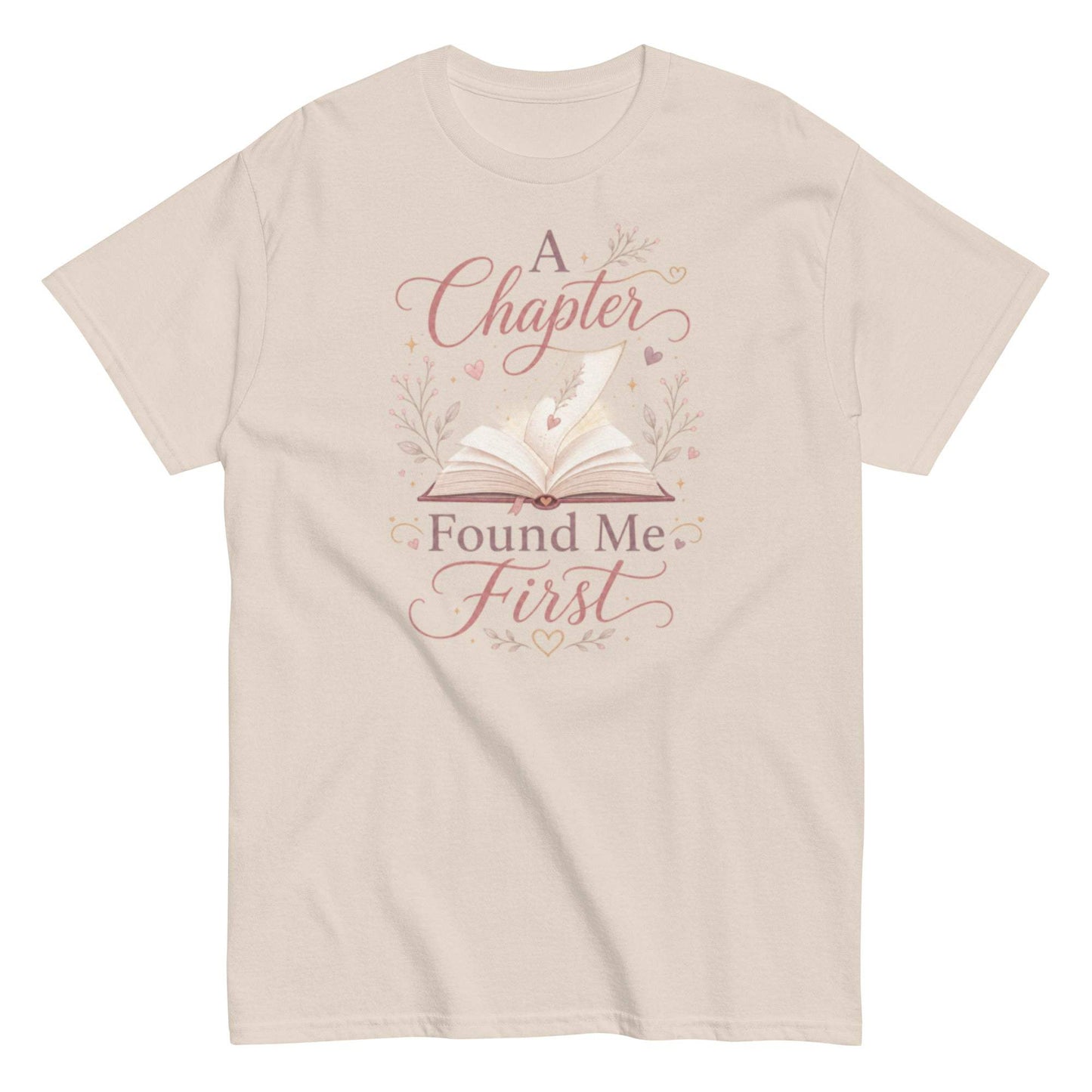 Book lover tee with floating page design