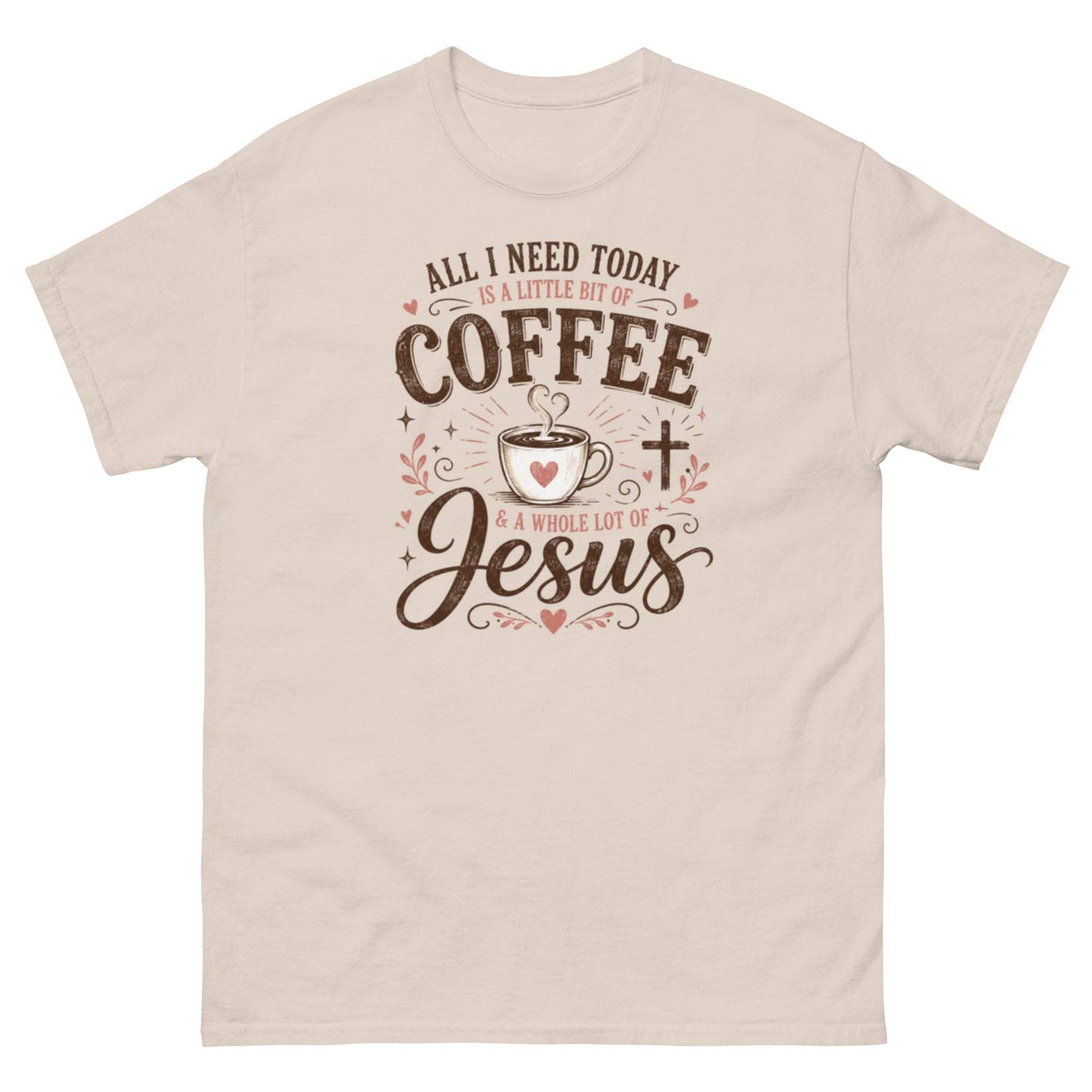 Coffee and Jesus Unisex Tee for Christian Coffee Lovers