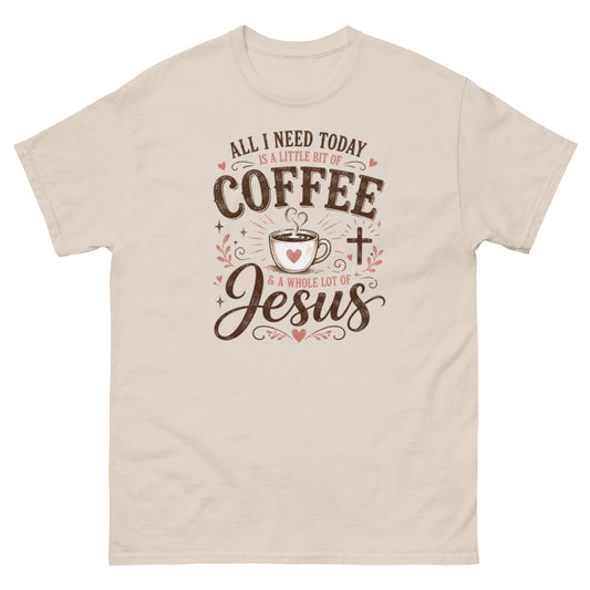 Coffee and Jesus Unisex Tee for Christian Coffee Lovers