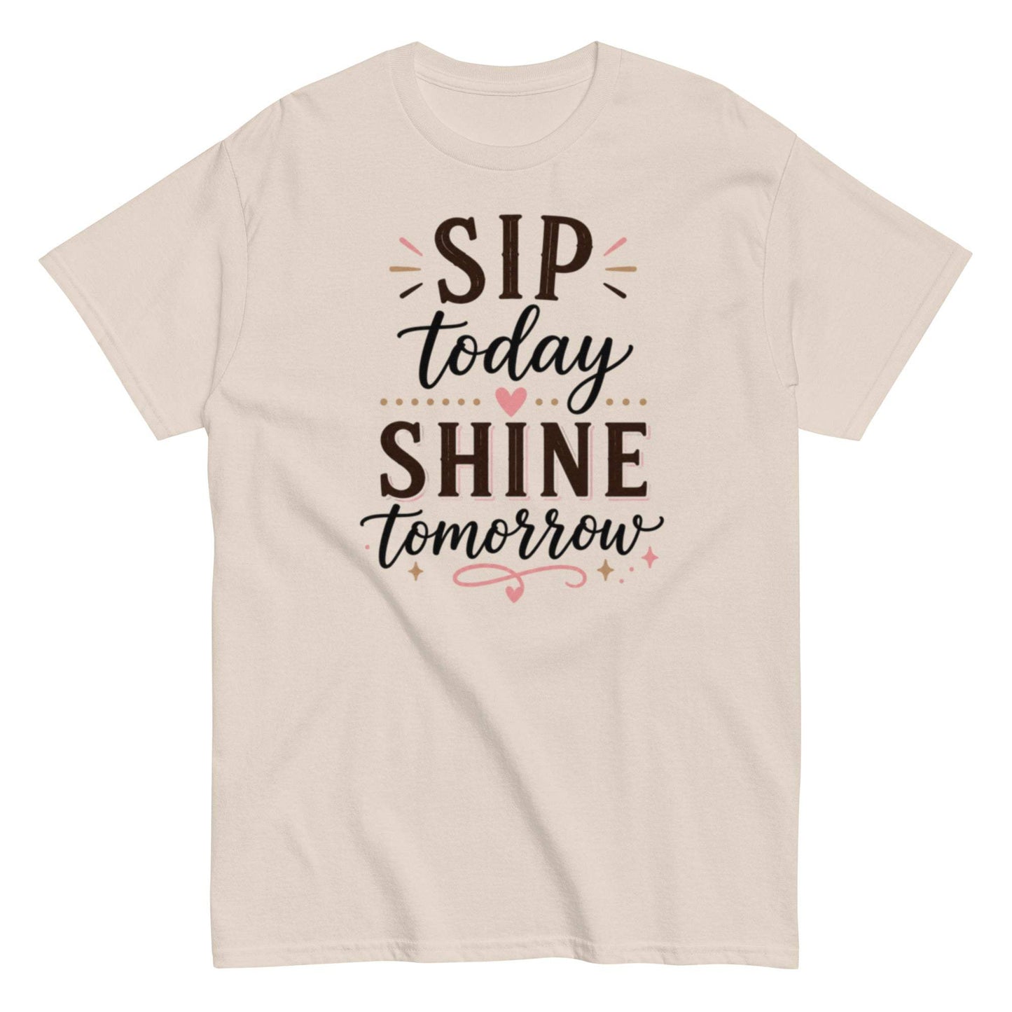 Coffee Drinker T-shirt with playful slogan and sparkling twist