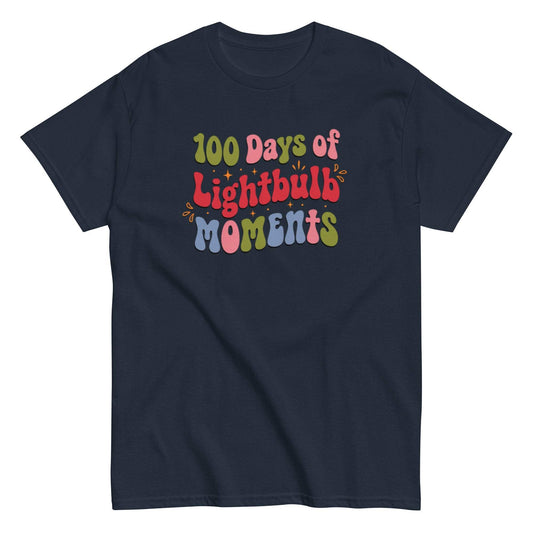 100 Days of Lightbulb Moments Teacher Shirt - Unisex Cotton Tee