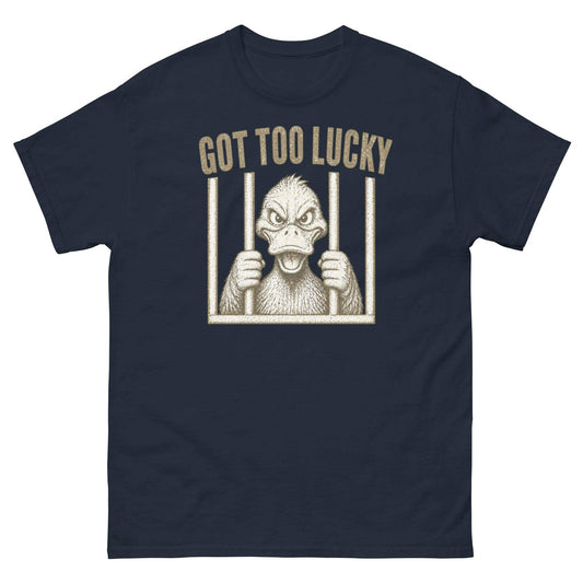 Jailed Duck Unisex Tee - Bold design of a duck behind bars, playful and unique