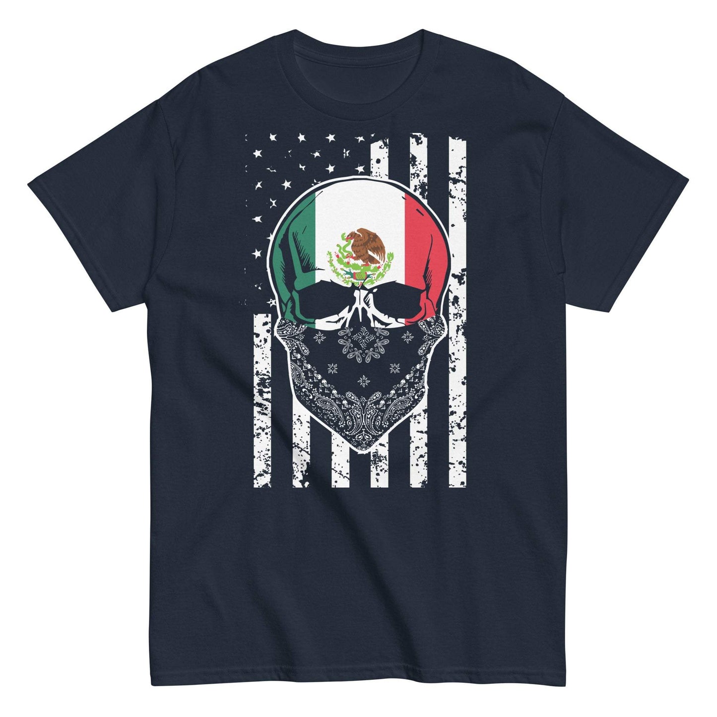 Mexican Flag Skull Bandana Tee