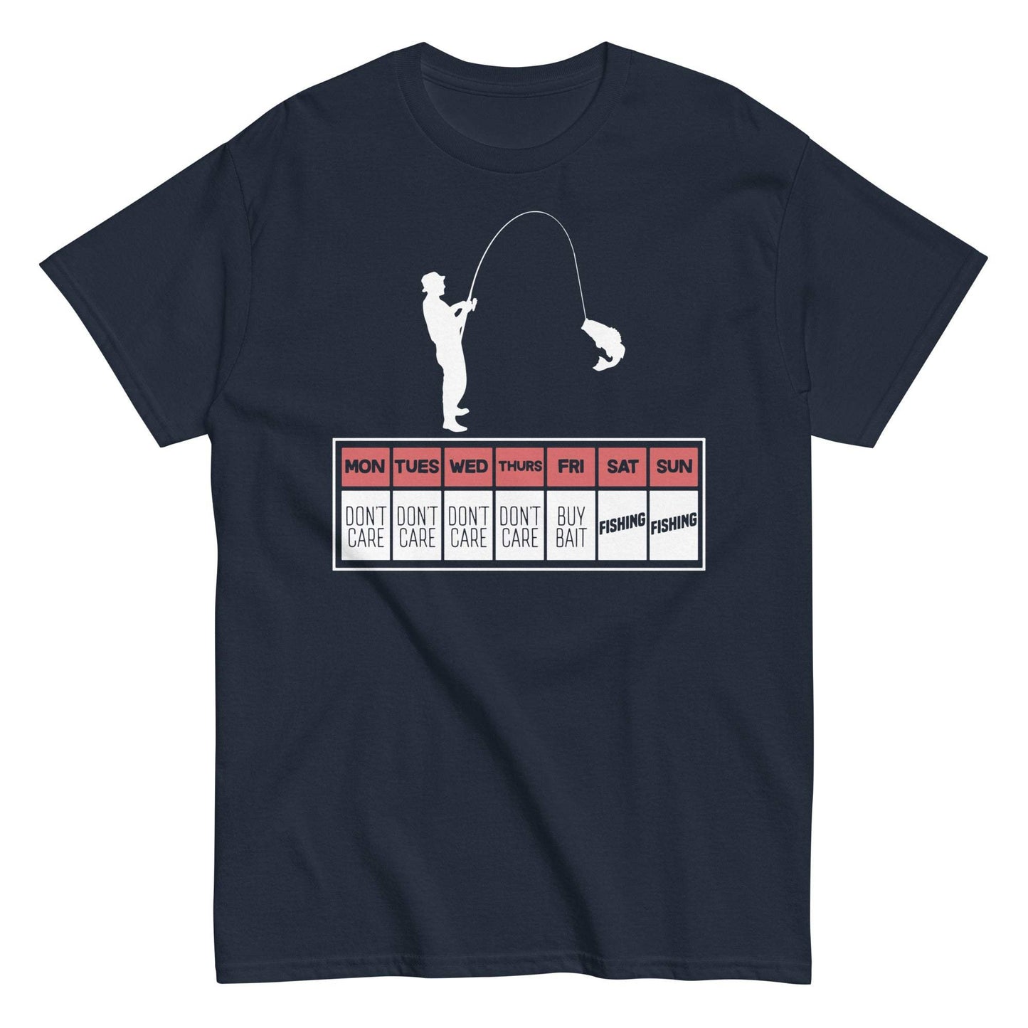 Sarcastic fishing schedule graphic tee