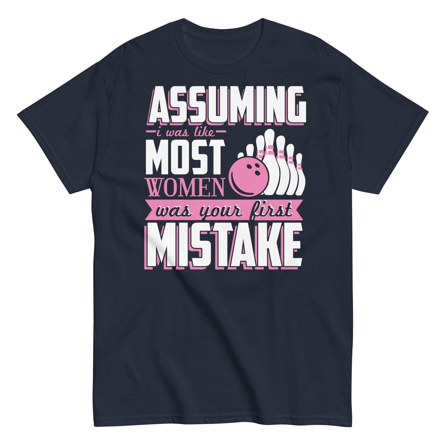 Bold bowling tee challenging stereotypes