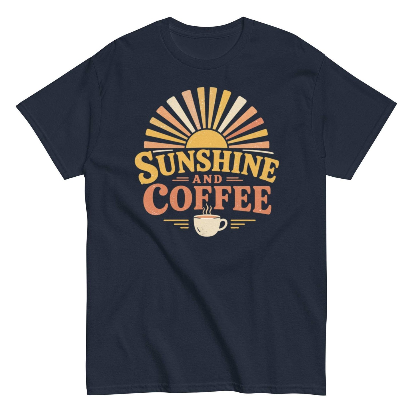 Retro sunrise coffee tee for coffee lovers and retro enthusiasts