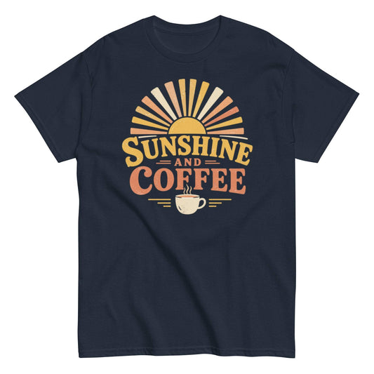 Retro sunrise coffee tee for coffee lovers and retro enthusiasts
