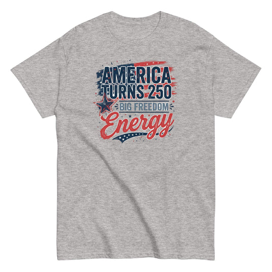 USA 250th Anniversary Patriotic T-Shirt - 100% cotton unisex tee with bold design and energetic