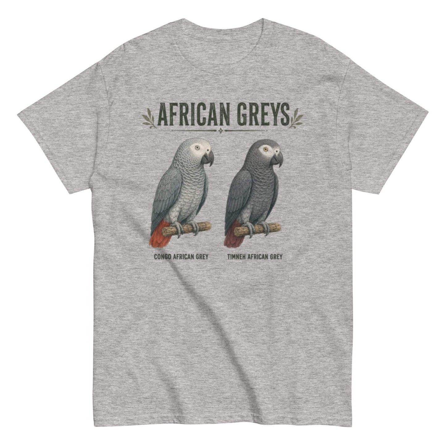 African Greys Parrot Species Vintage Bird Unisex Tee