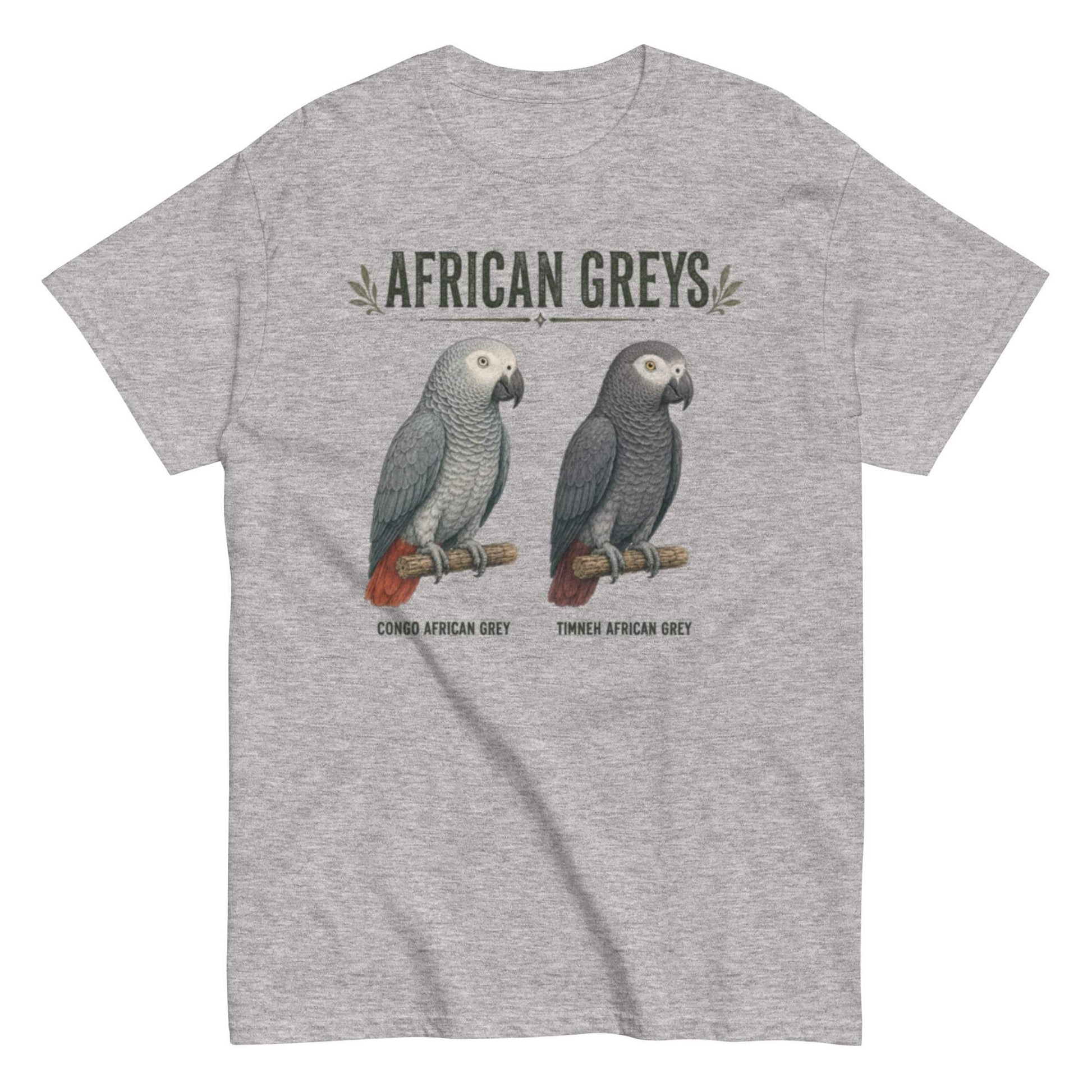 African Greys Parrot Species Vintage Bird Unisex Tee