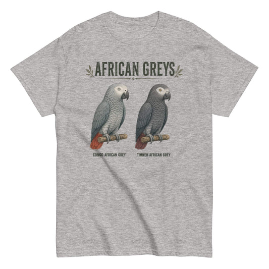 African Greys Parrot Species Vintage Bird Unisex Tee
