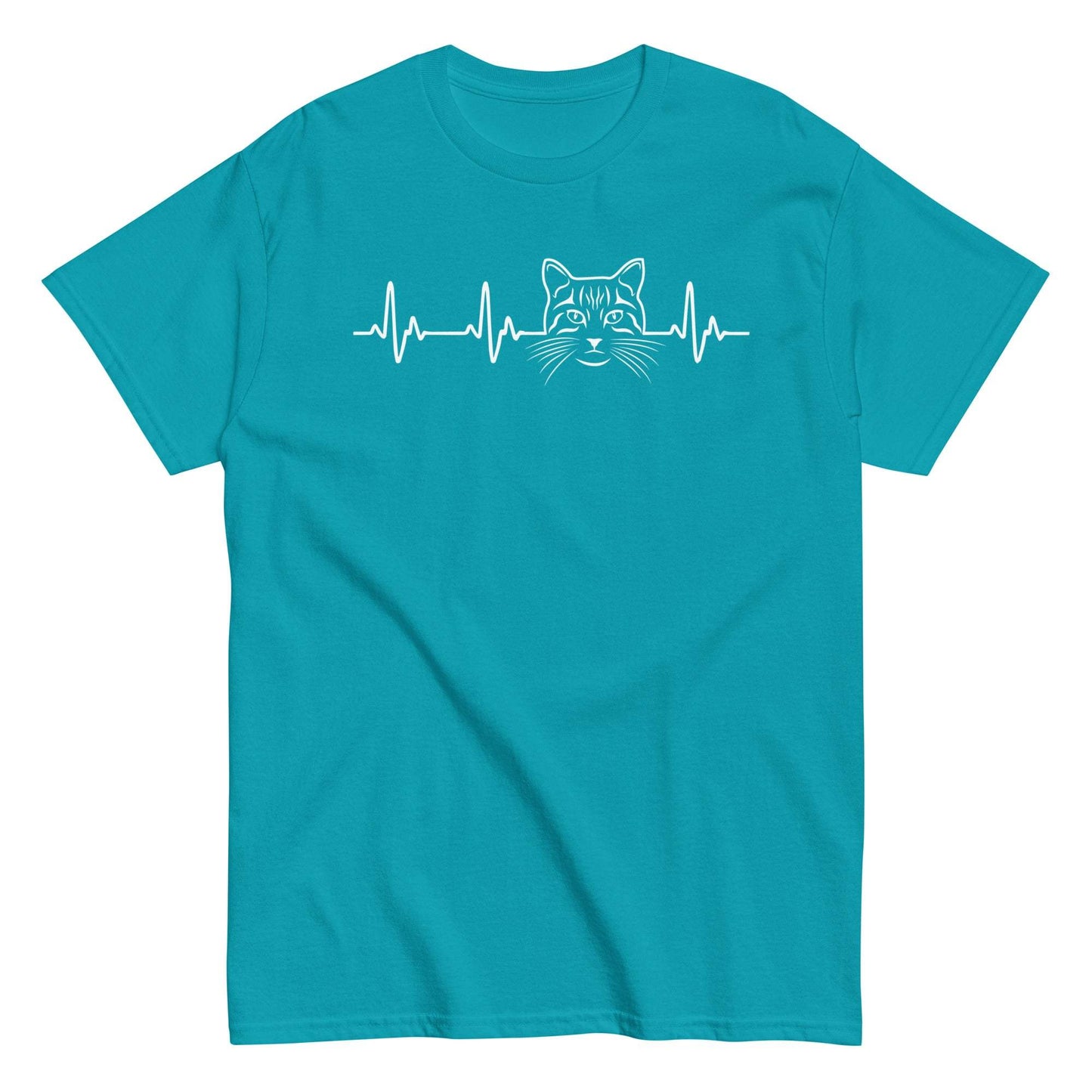 Cat Lover Heartbeat Lifeline Tee - 100% cotton, unique design, perfect for any cat lover
