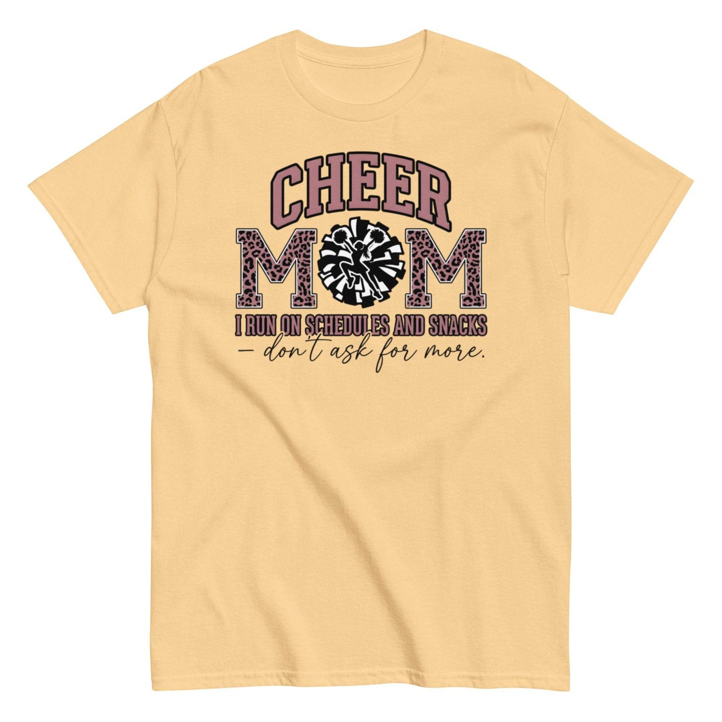 Cheer Mom Shirt - I Run on Schedules and Snacks Tee