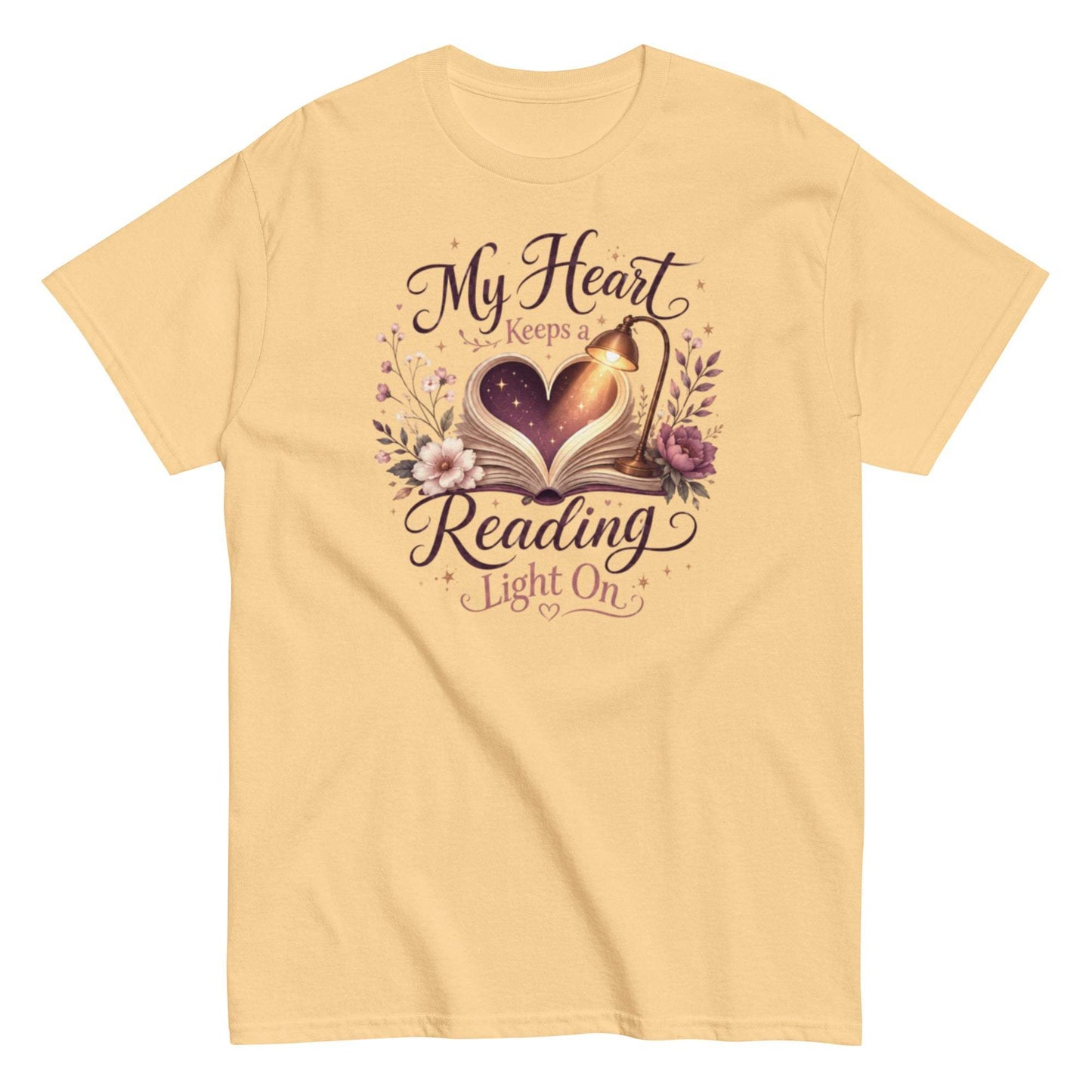 Book Lover's Unisex Tee with Reading Light Design