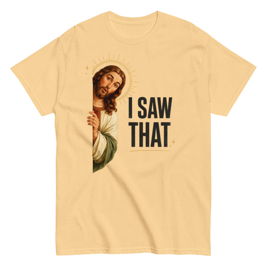 Funny Christian shirt with Jesus peeking design