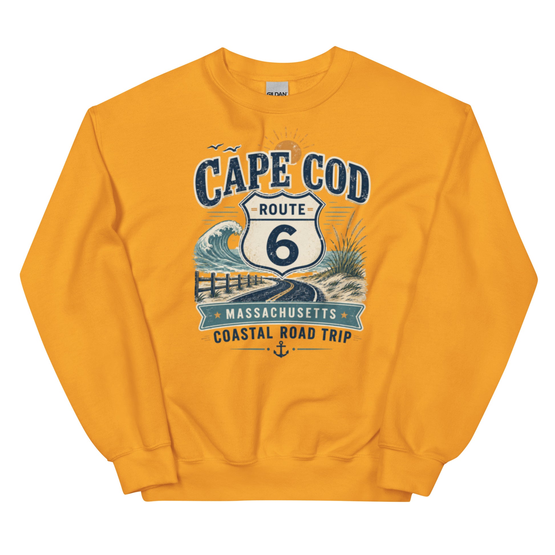 Route 6 Cape Cod sweatshirt with beach icons