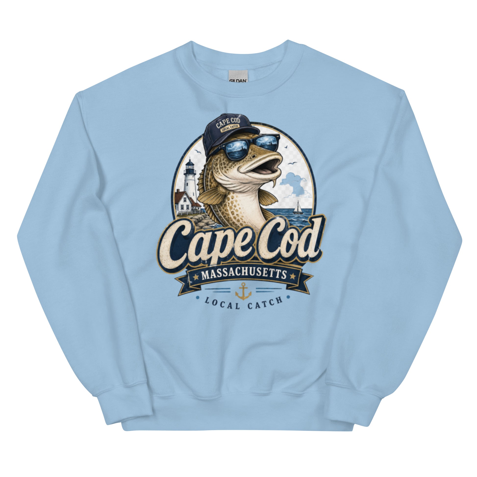 Codfish Mascot Cape Cod Sweatshirt for Massachusetts Lovers