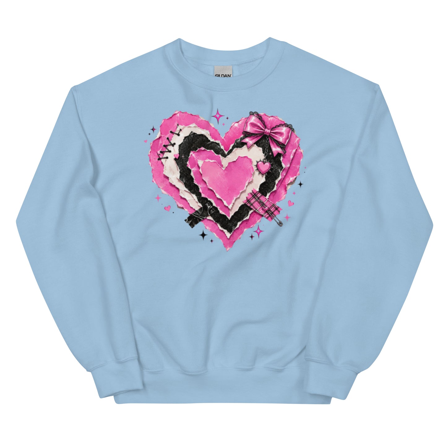 Torn-paper heart sweatshirt for women
