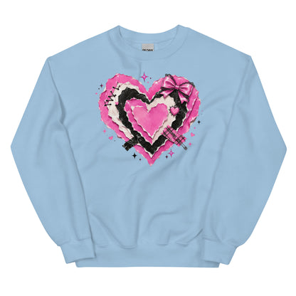 Torn-paper heart sweatshirt for women