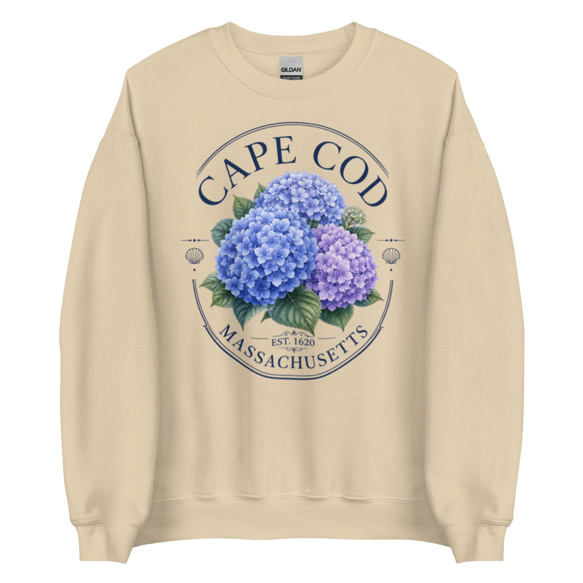 Hydrangea Crest Cape Cod sweatshirt for unisex comfort