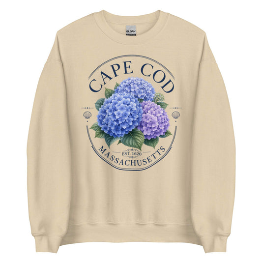 Hydrangea Crest Cape Cod sweatshirt for unisex comfort
