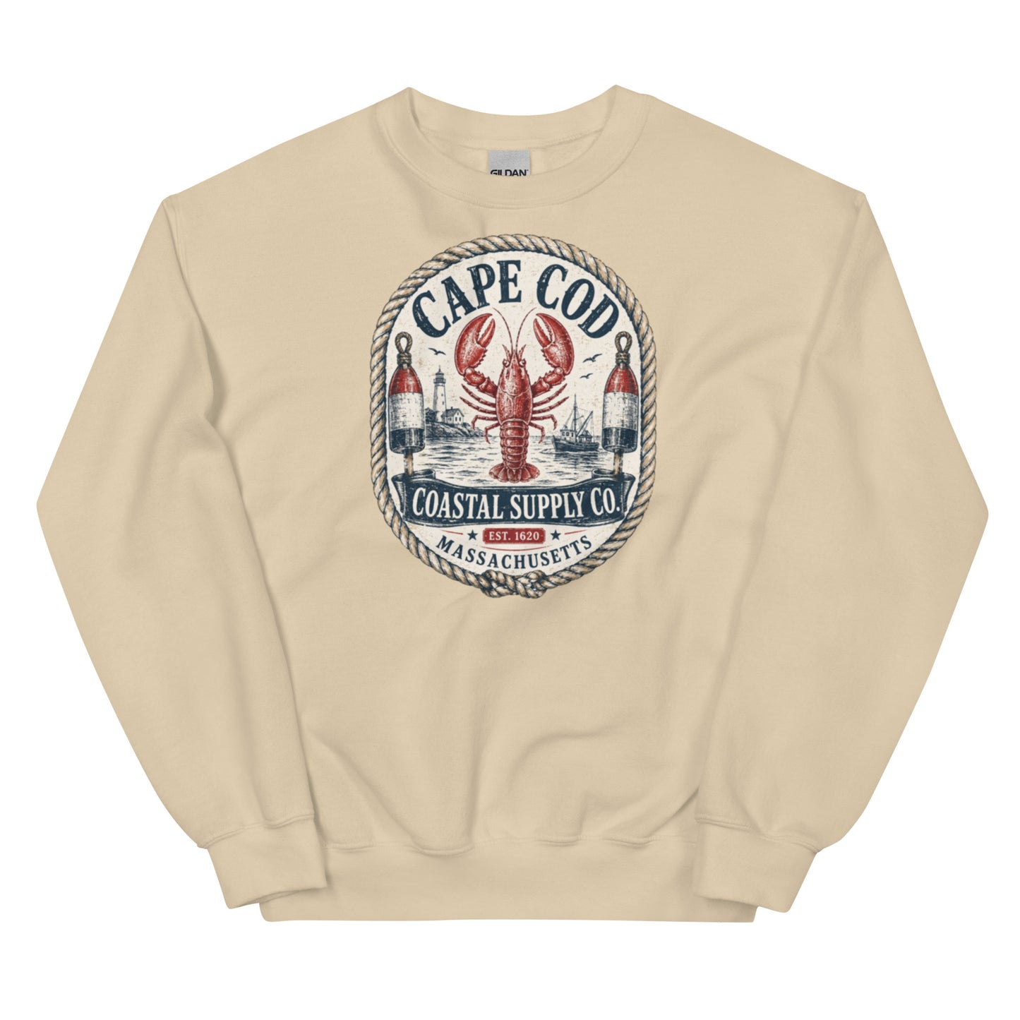 Cape Cod Coastal Supply sweatshirt with nautical design