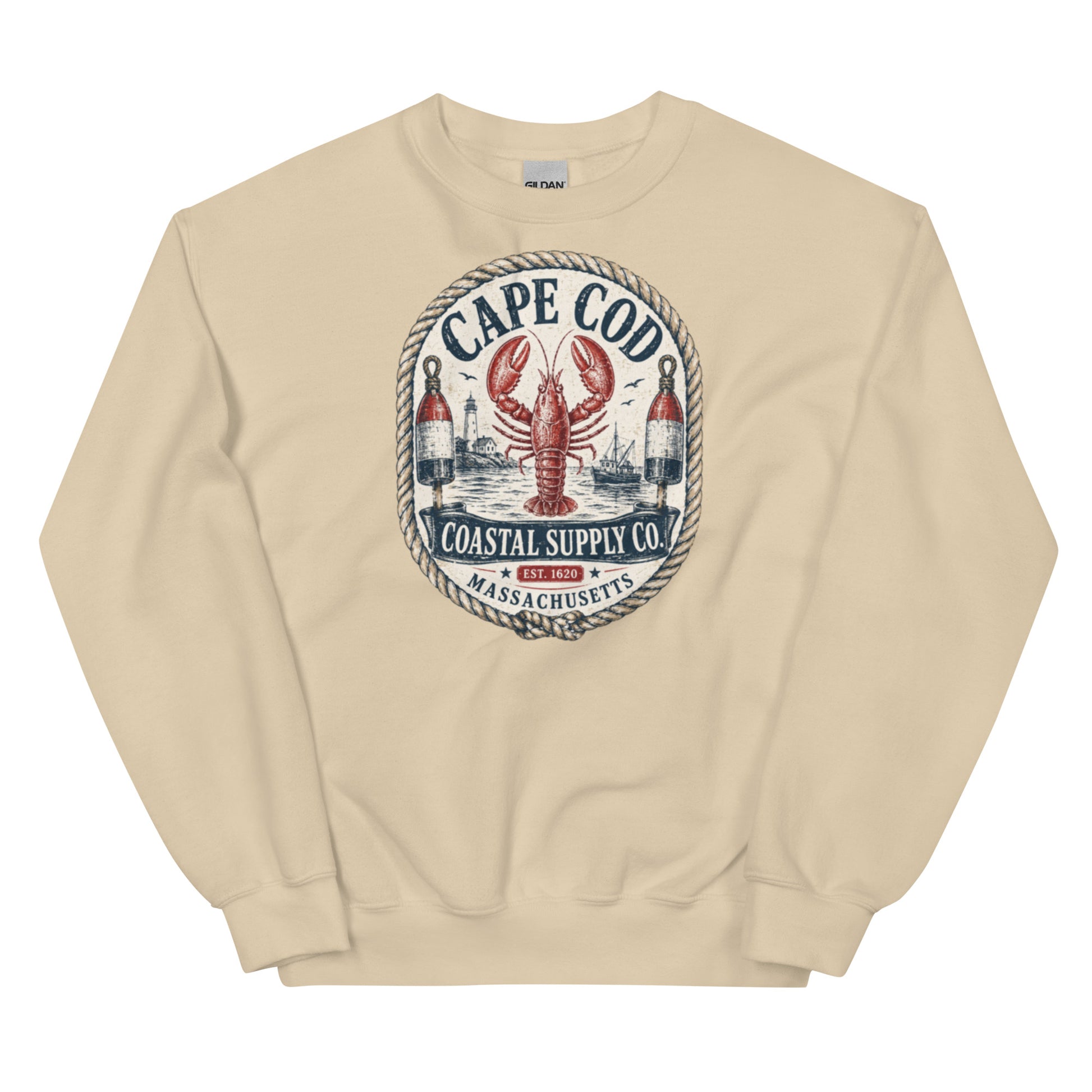 Cape Cod Coastal Supply sweatshirt with nautical design