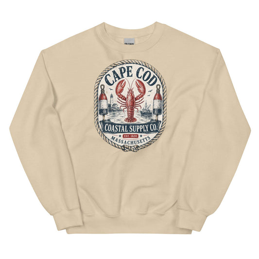 Cape Cod Coastal Supply sweatshirt with nautical design