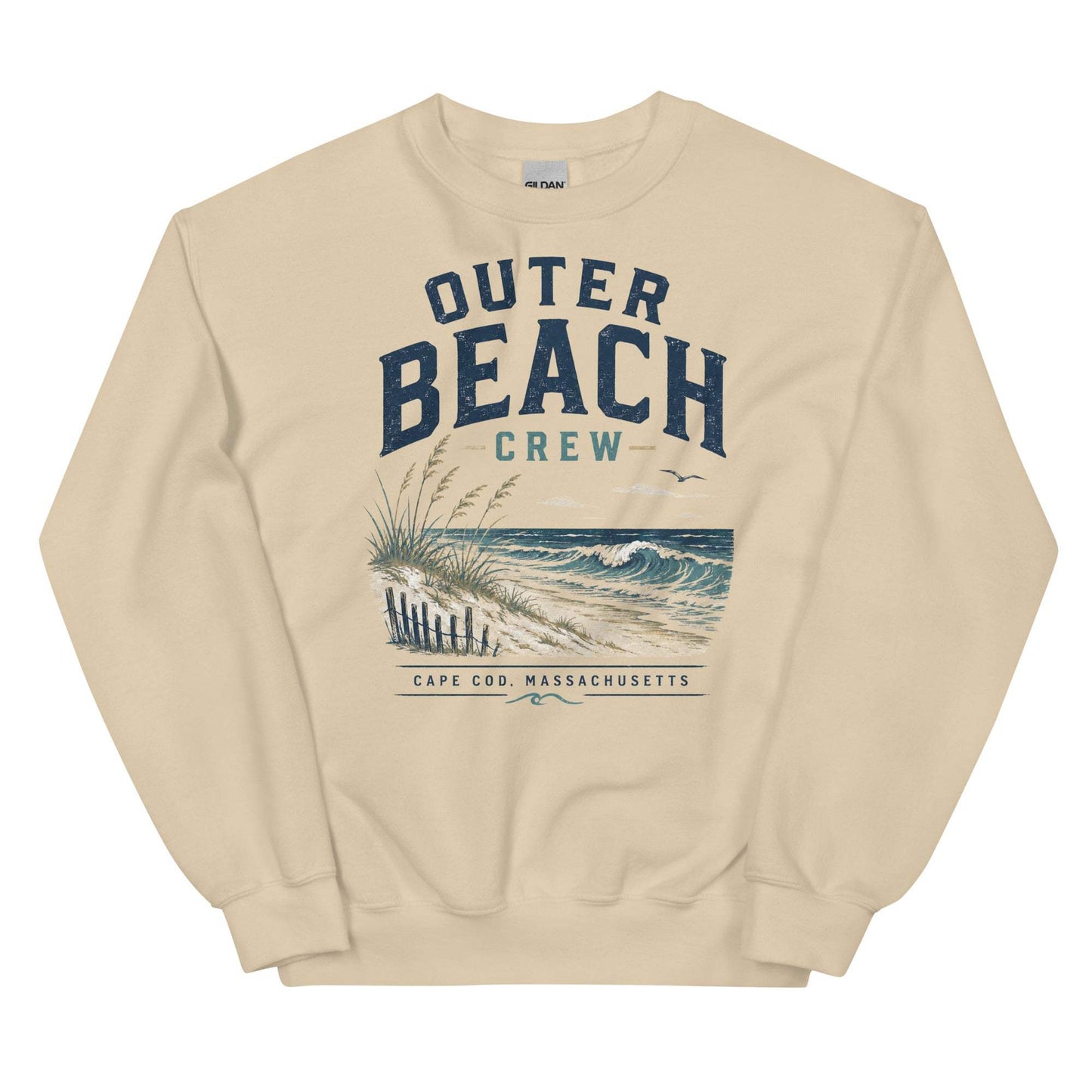Outer Beach Crew Cape Cod Unisex Sweatshirt with Nautical Vibes
