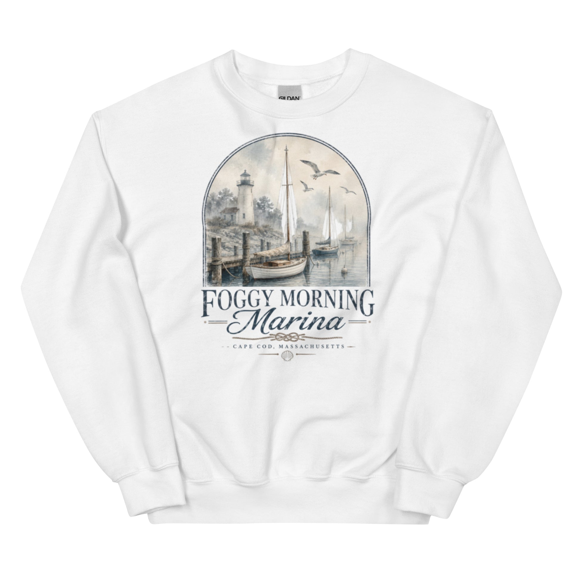 Foggy Morning Marina Cape Code Sweatshirt