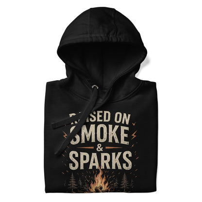 Raised on Smoke & Sparks Bonfire Campfire Hoodie